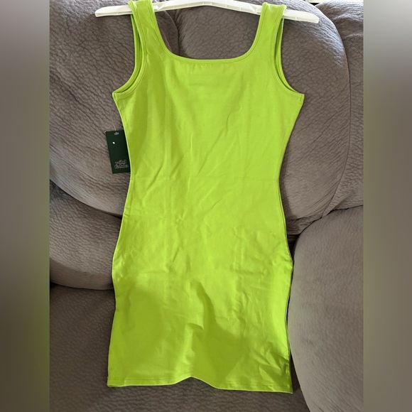 Wild Fable Women's Size Small Lime Green Sleeveless Seamed Bodycon Dress NWT - Picture 8 of 15